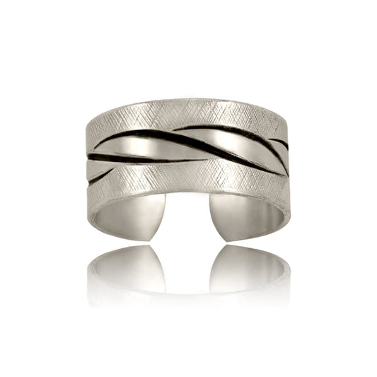 Twist Inlay Ring - Silver