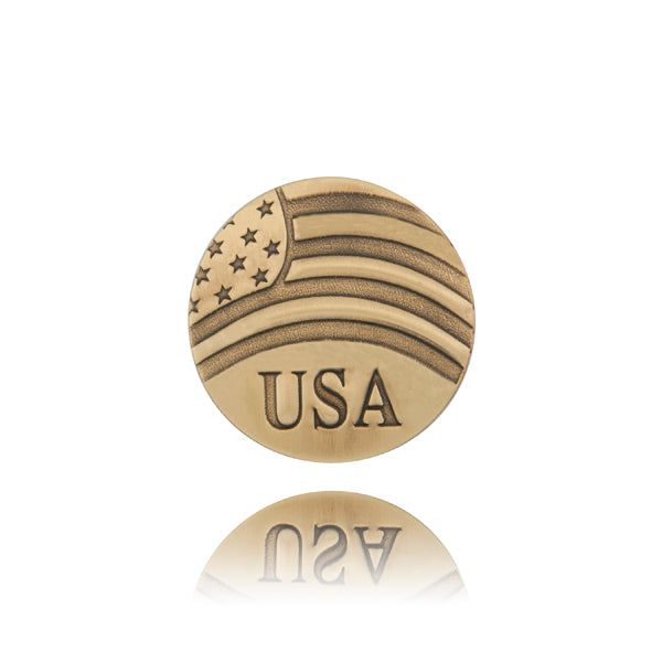 USA and Flag Pin - Brass - Our Nation's Creations