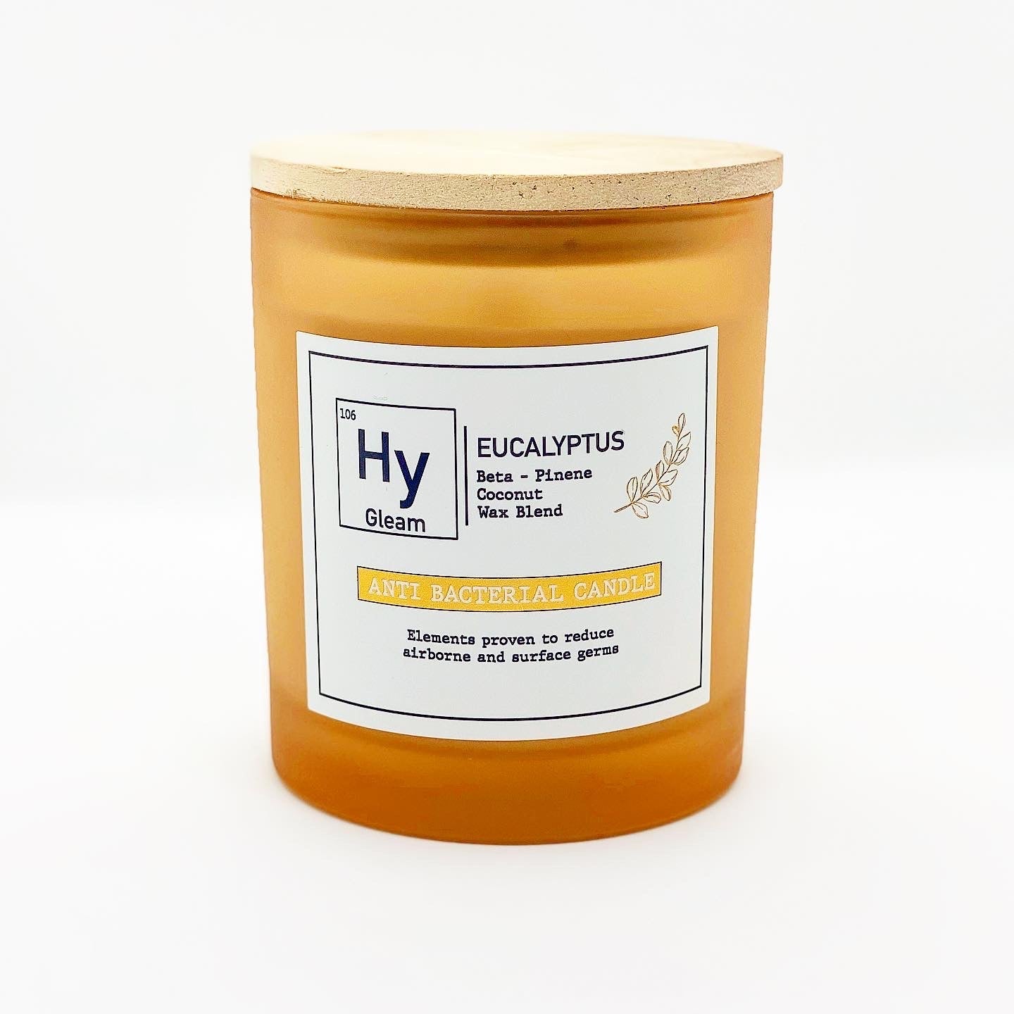 Our Nation's Creations HyGleam Eucalptus Candle Anti Bacterial  Coconut Wax Blend Beta-Pinena