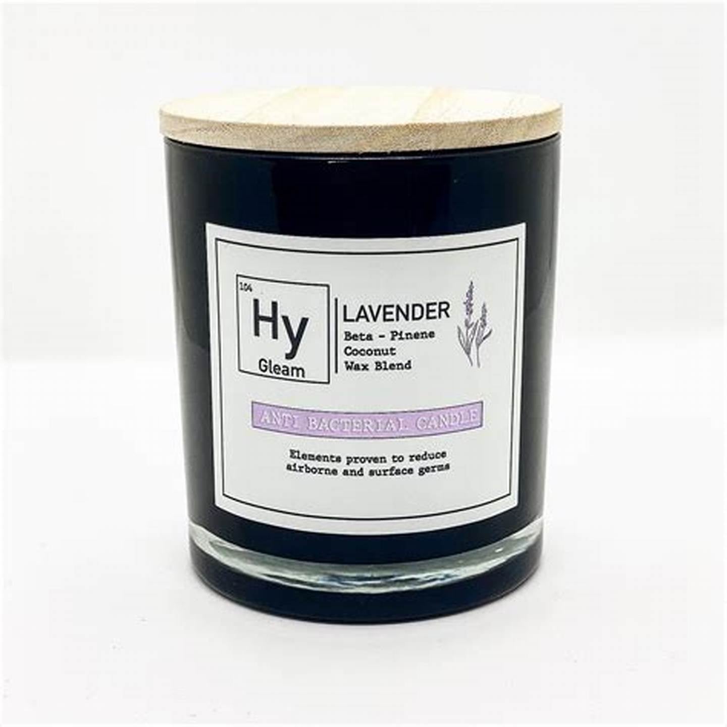 Our Nation's Creations HyGleam Lavender Candle Anti Bacterial Coconut Wax Blend Beta-Pinena