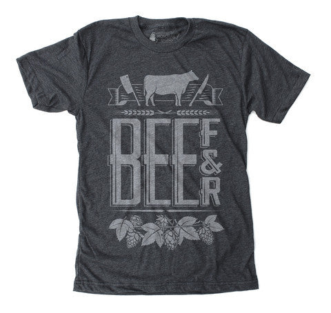 Unisex T-Shirt Beef and Beer Heather Black - Our Nation's Creations