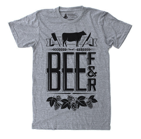 Unisex T-Shirt Beef and Beer Heather Grey - Our Nation's Creations