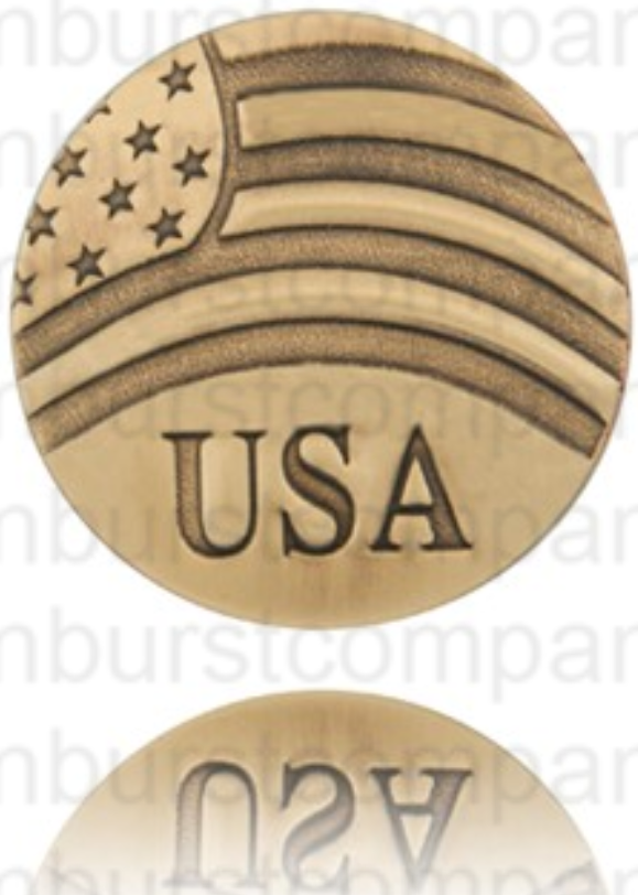 USA and Flag Pin - Brass - Our Nation's Creations