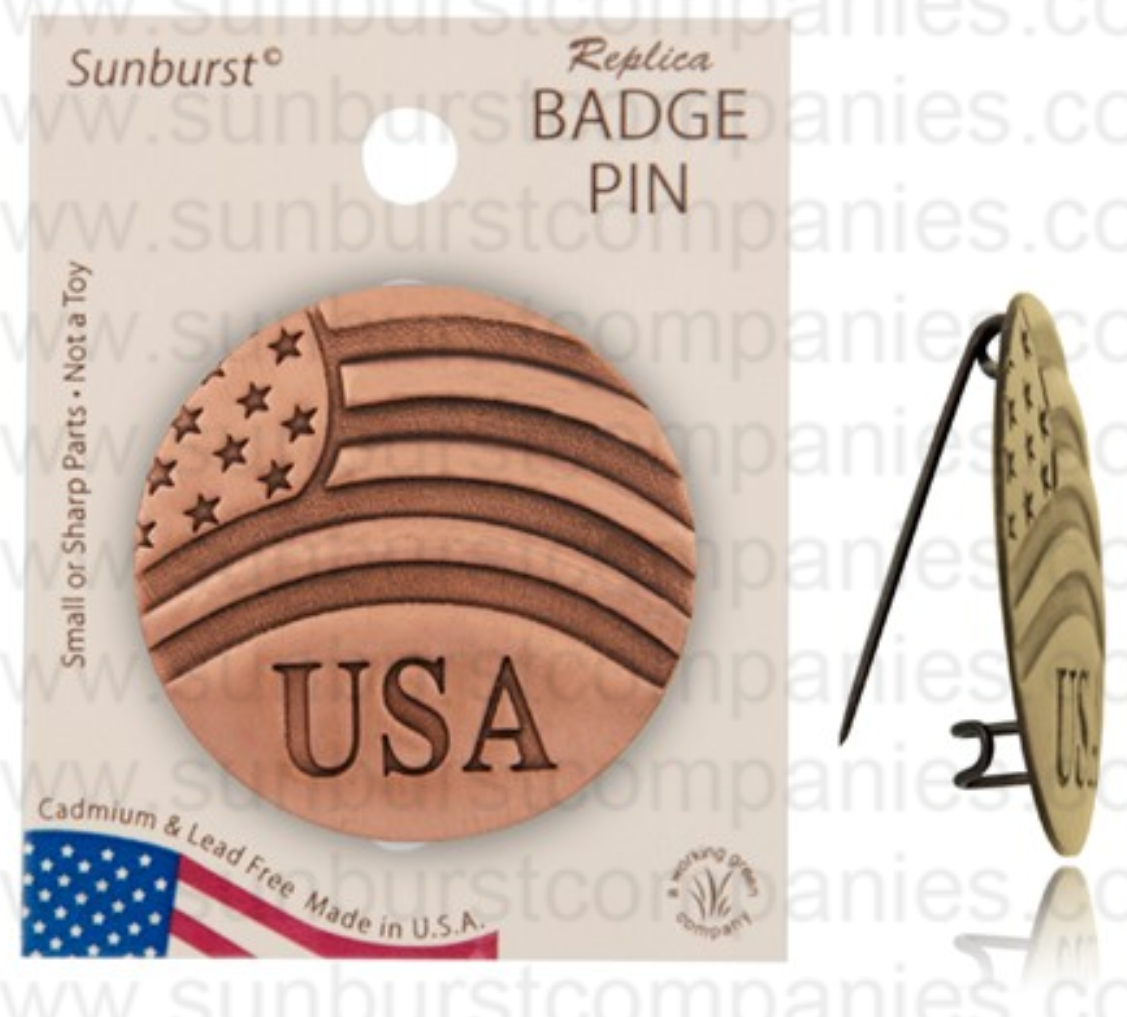 USA and Flag Pin - Copper - Our Nation's Creations