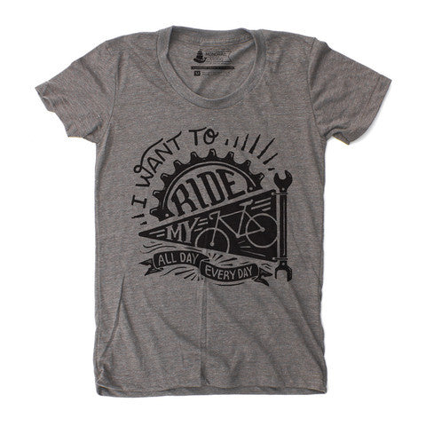 Unisex T-Shirt I Want To Ride My Bike Heather Grey - Our Nation's Creations